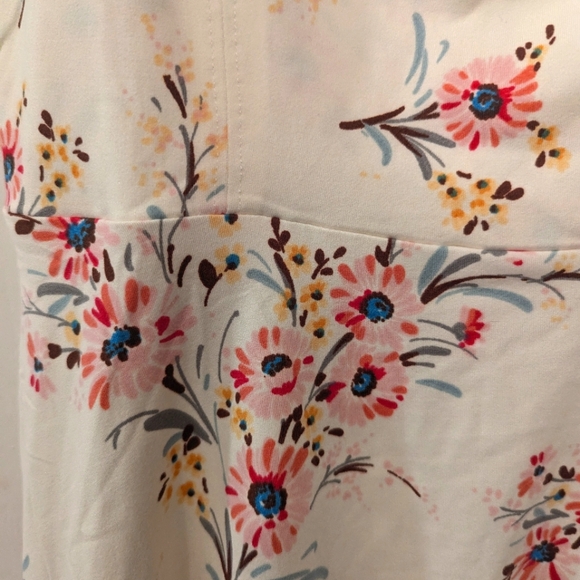 NWT Nine Britton Floral Knit mini cream coral Strappy skater beachy Dress sz XLP - Picture 10 of 14